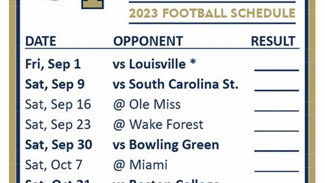 Ga Tech Football Schedule 2024 Printable