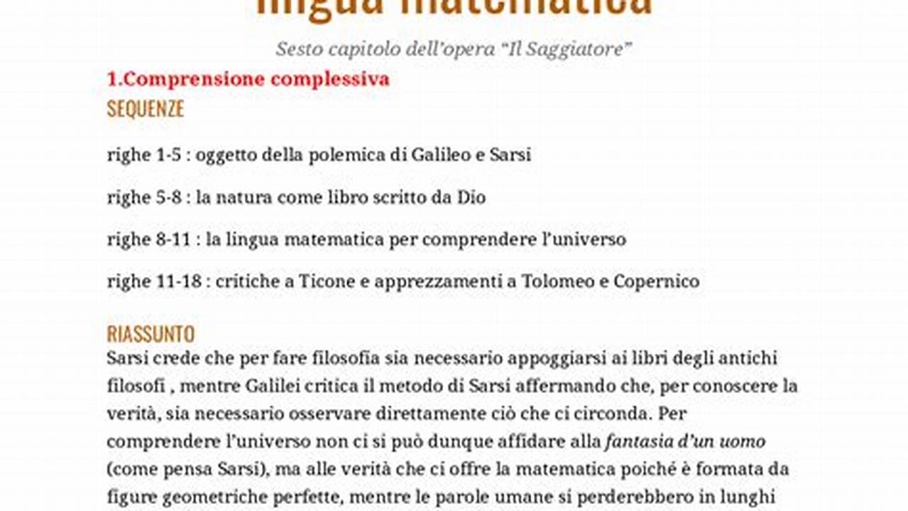 Galileo Galilei La Natura Un Libro Scritto In Lingua Matematica