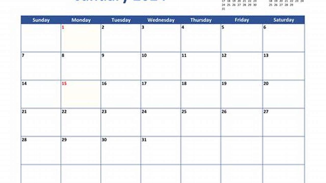 General Blue January 2024 Free Calendar Download Printable