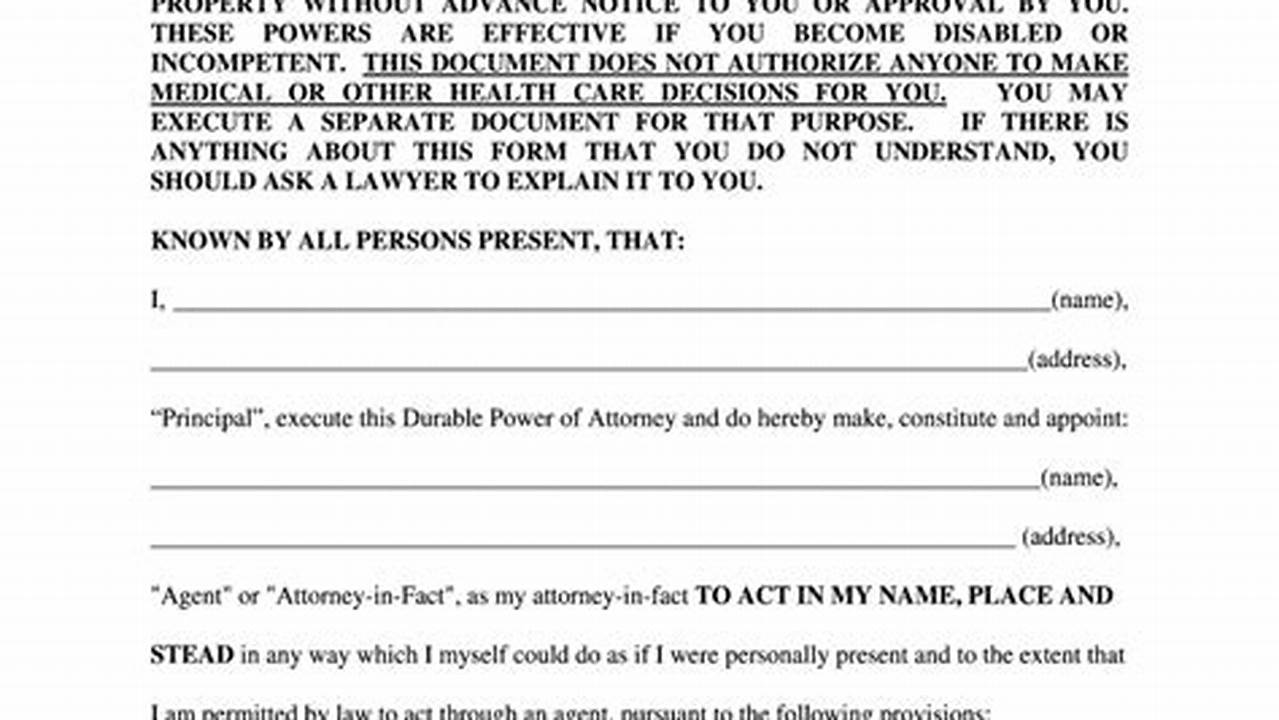 Georgia Durable Power Of Attorney Form 2024
