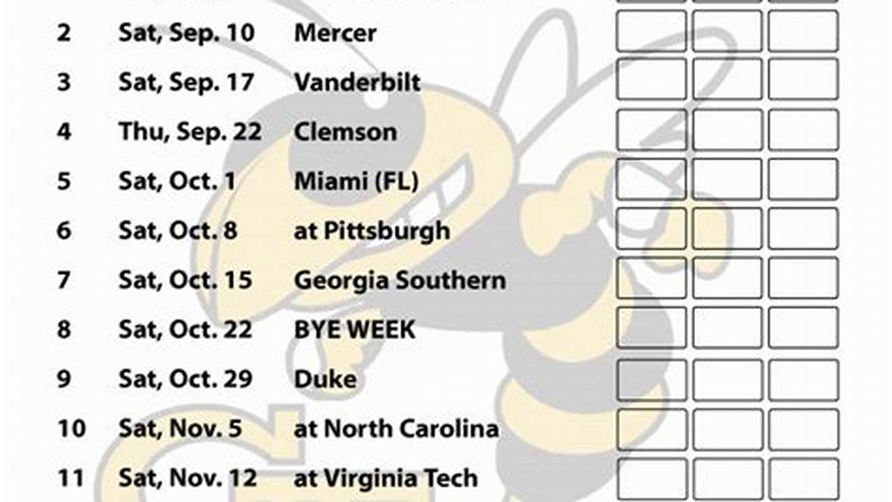 Georgia Tech 2024 Football Schedule