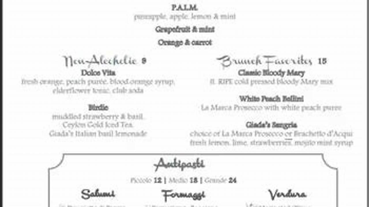 Giada Menu With Prices 2024