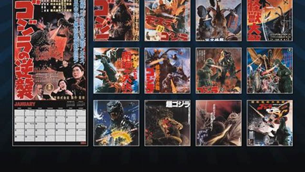 Godzilla Wall Calendar 2024