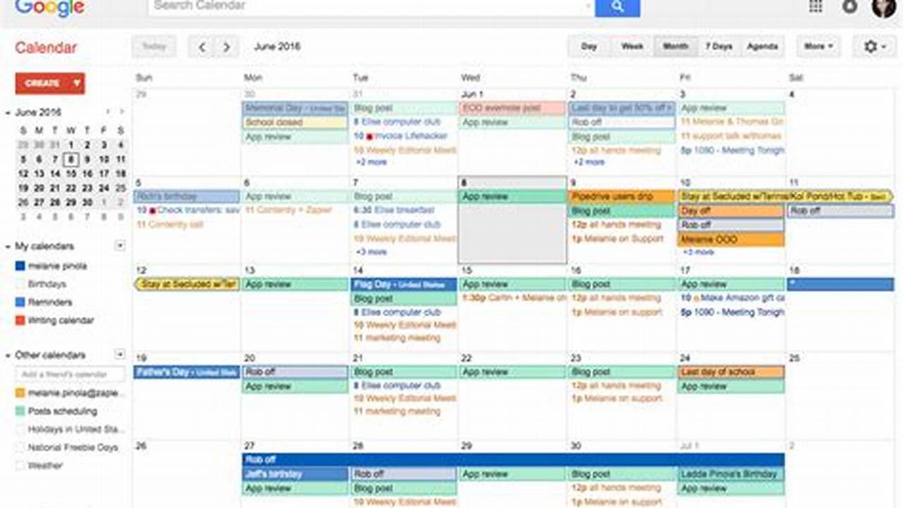 Google Project Management Calendar