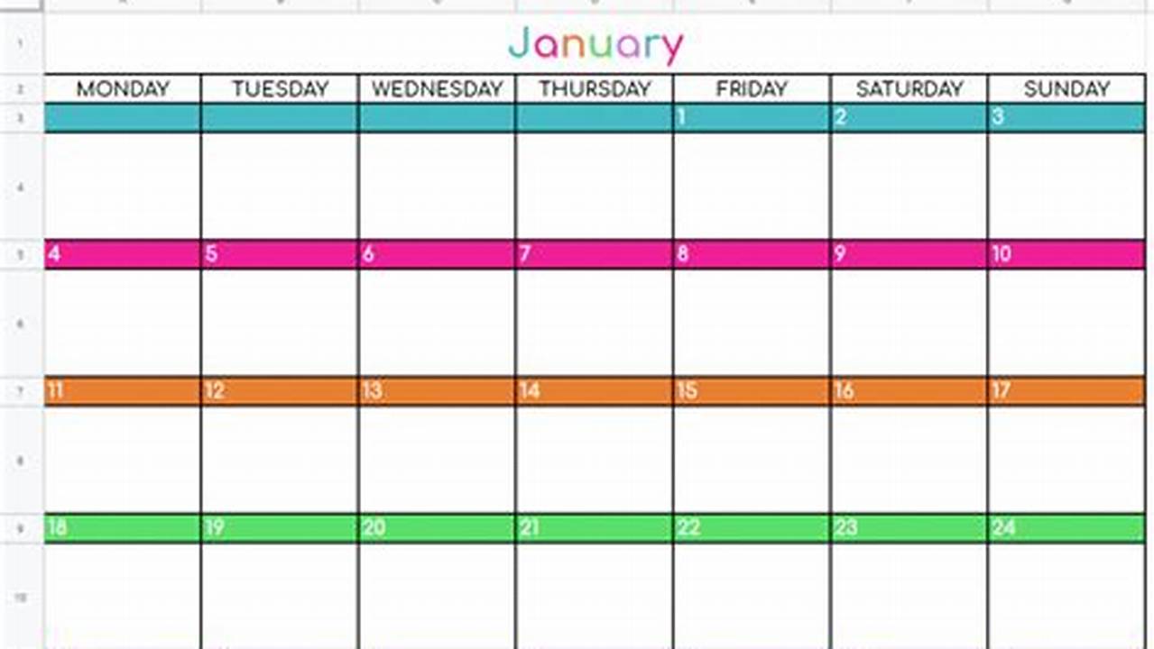 Google Sheets Calendar Template 2024