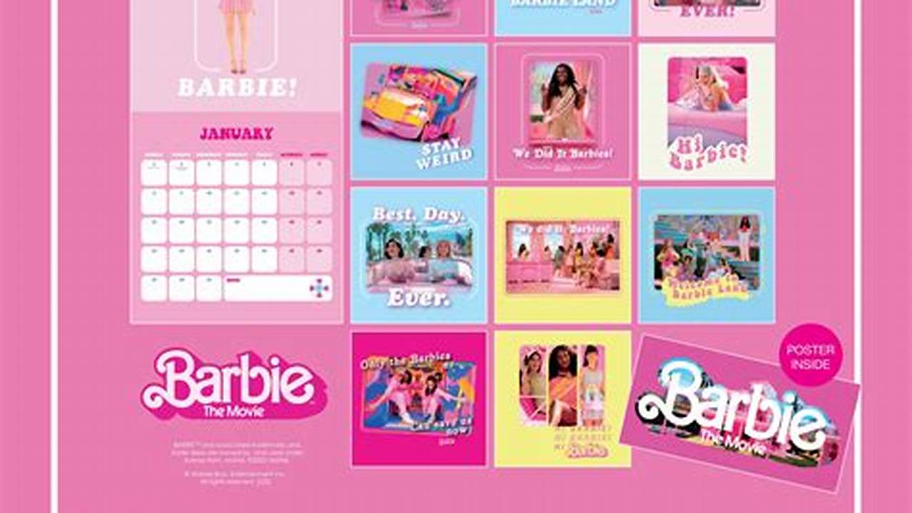 Graphique Barbie Calendar 2024 Neet