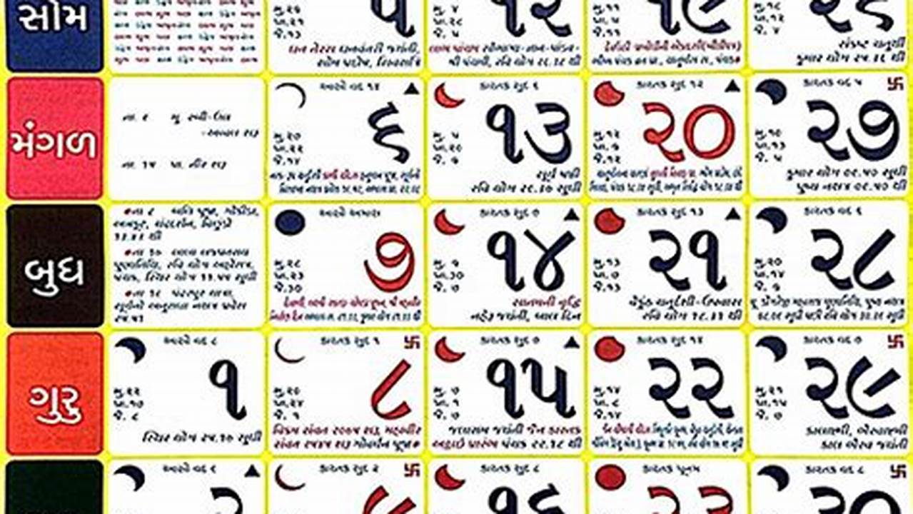 Gujarati Calendar November 2024