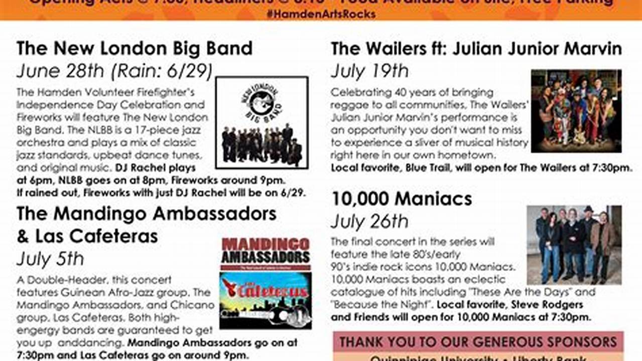 Hamden Summer Concerts 2024 Schedule