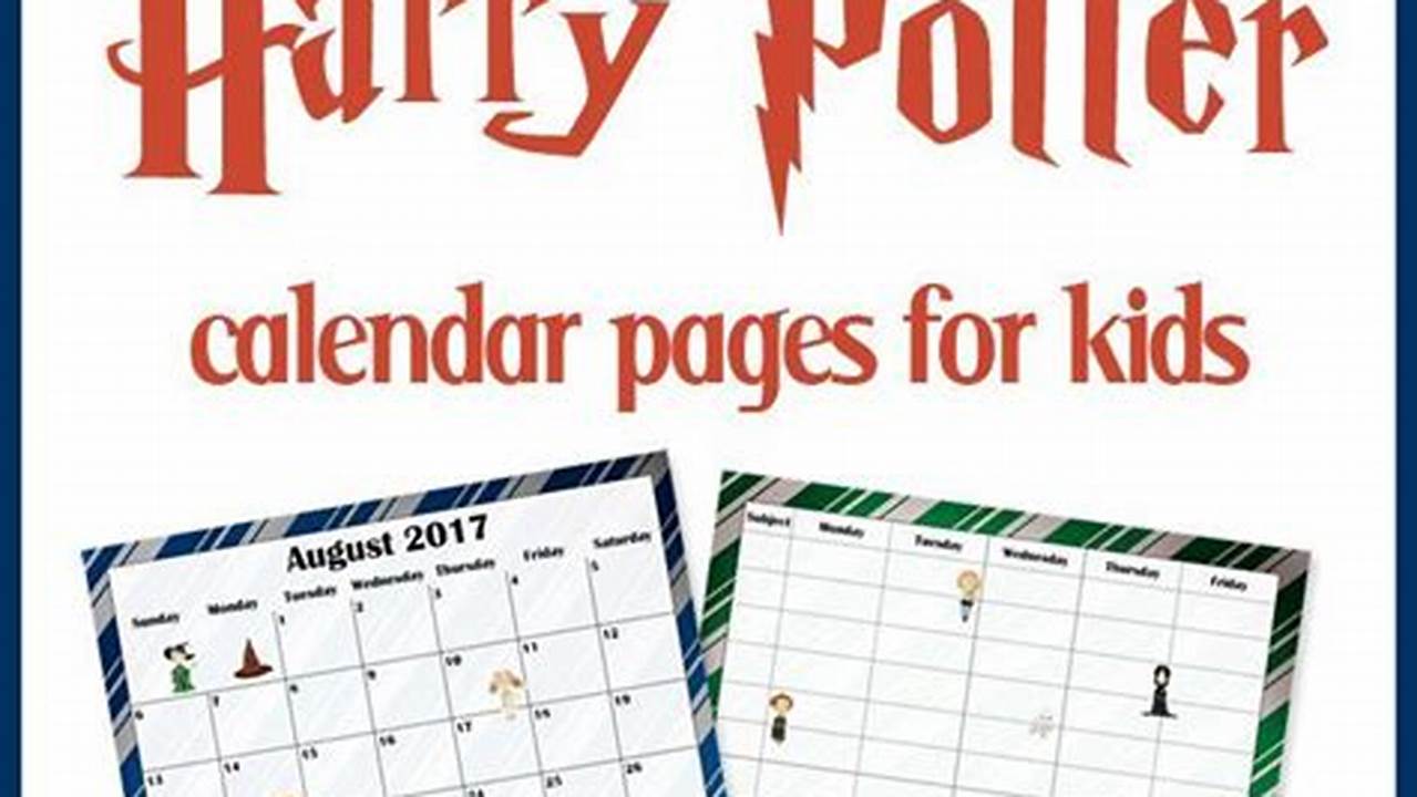 Harry Potter Calendar Printable