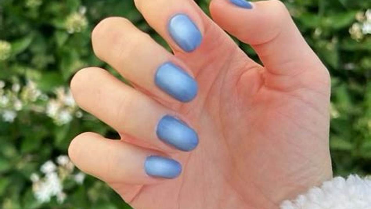 Hazy Blue Nails By @Enamelle., 2024