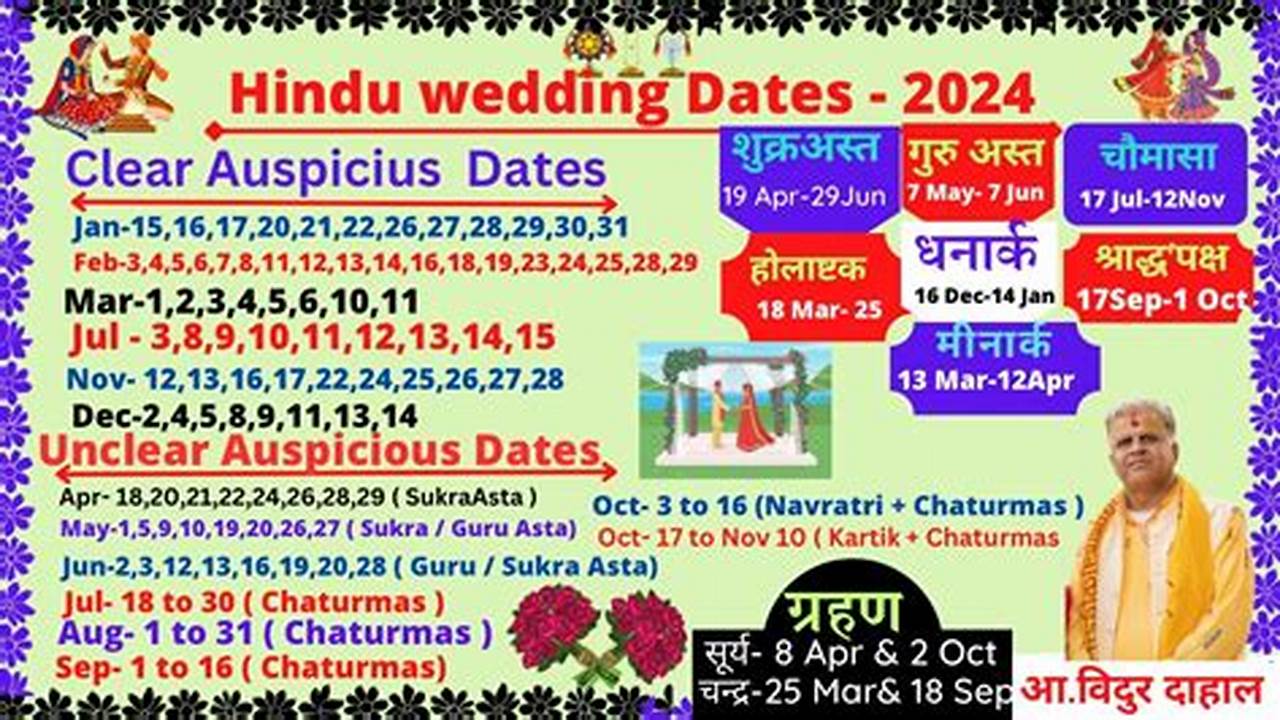 Hindu Calendar 2024 For Marriage