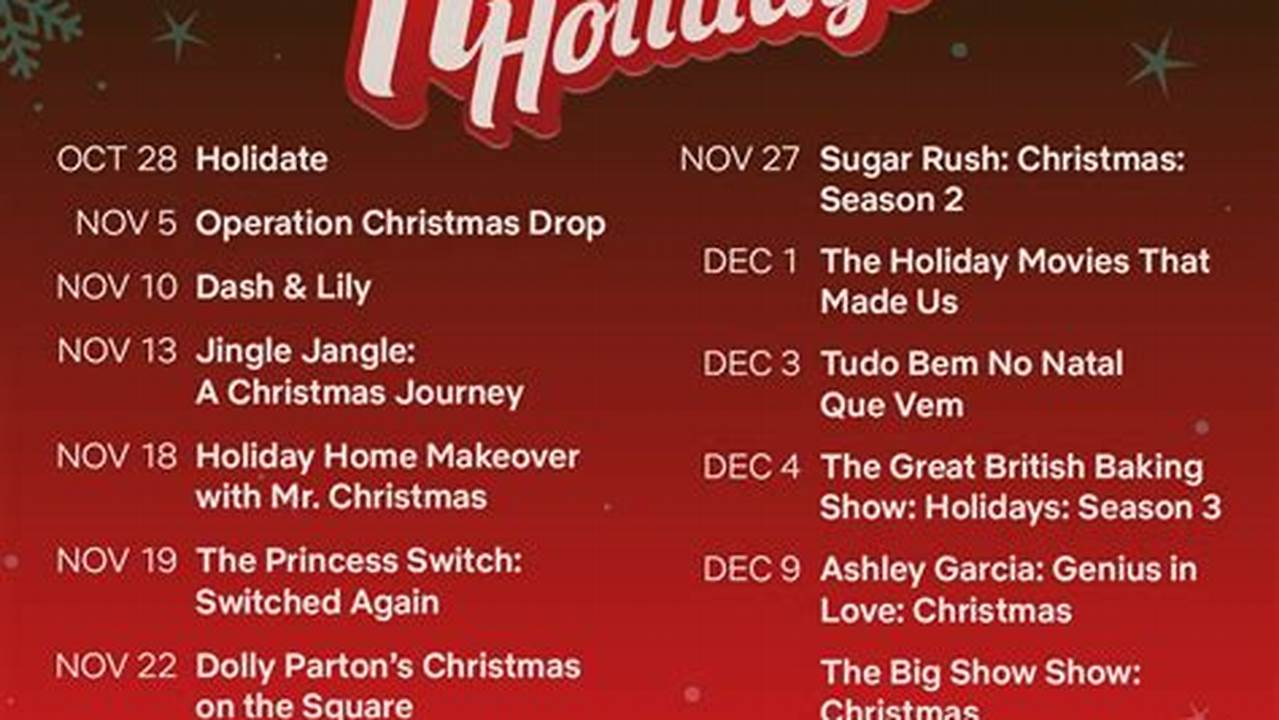 Holiday Tv Schedule 2024