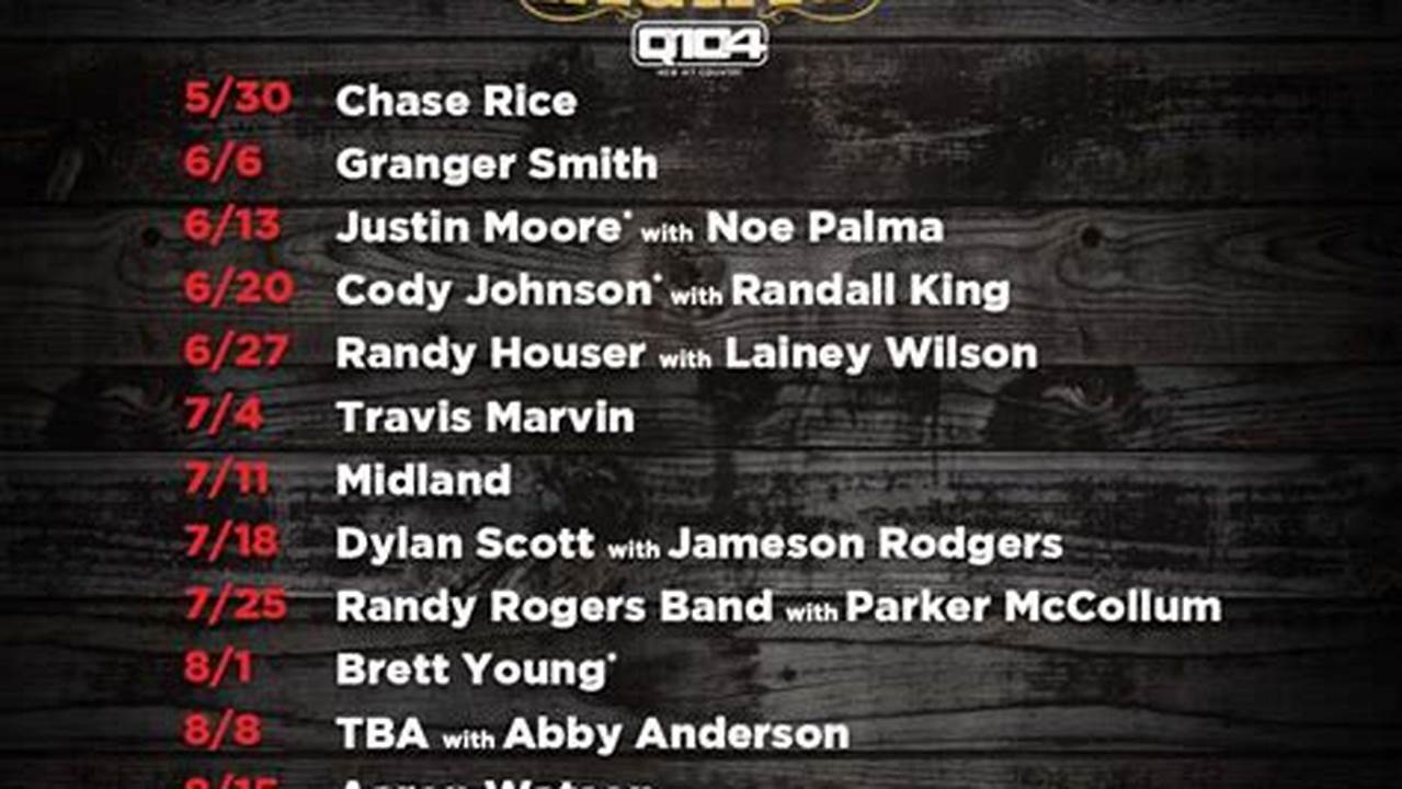 Hot Country Nights 2024 Lineup