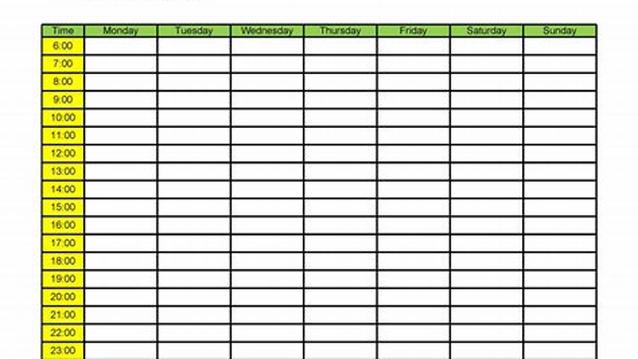 Hourly Planner Template Excel: A Guide to Effective Time Management