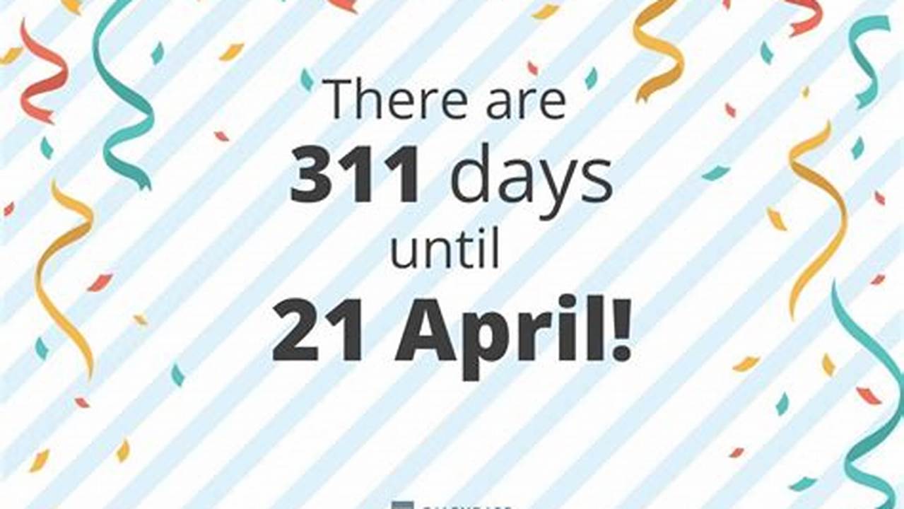 How Many Days Till April 21 2024