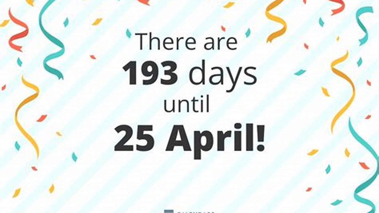 How Many Days Till April 26 2024