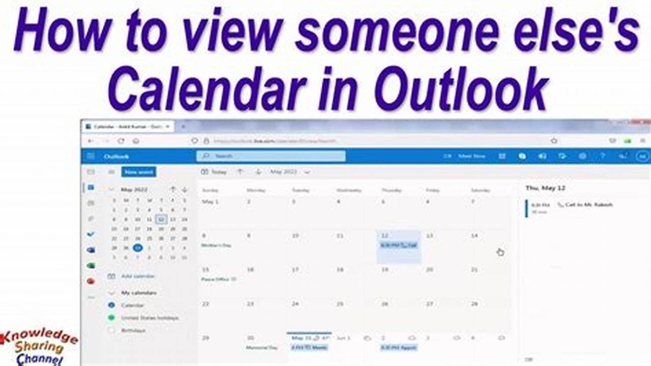 How To Check Calendar Of A Person In Outlook
