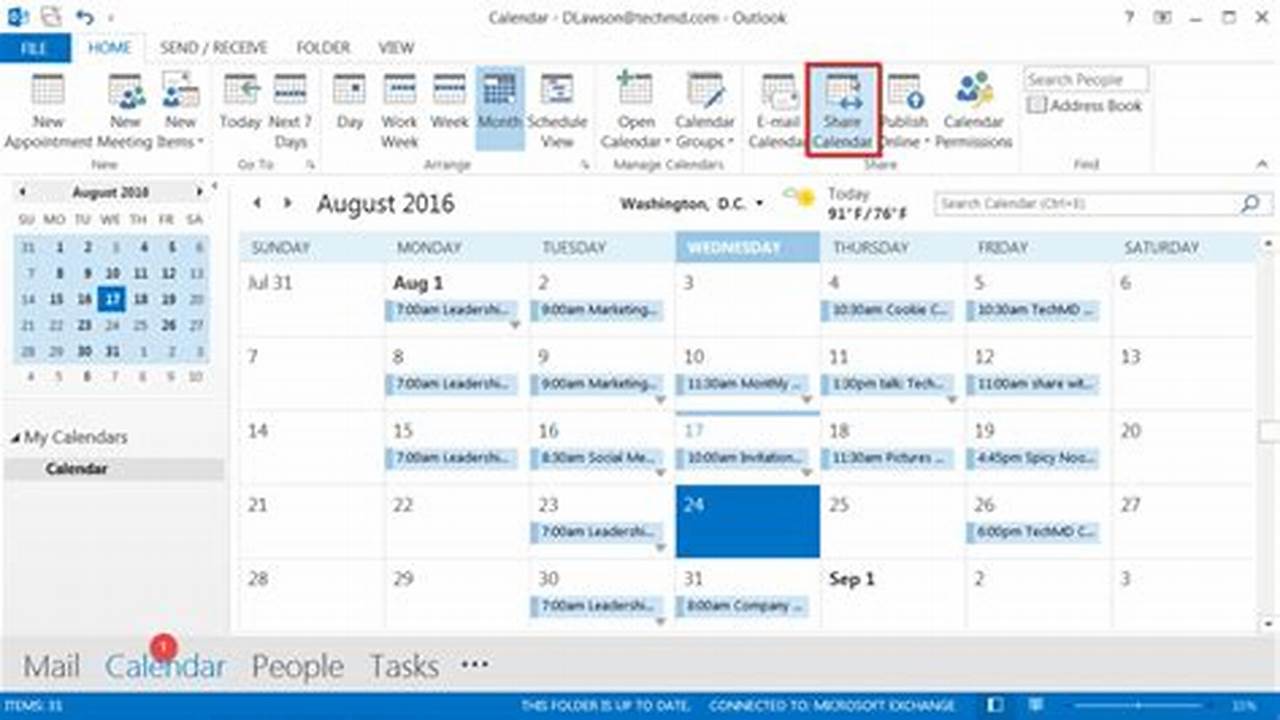 How To Create A Shared Team Calendar In Outlook