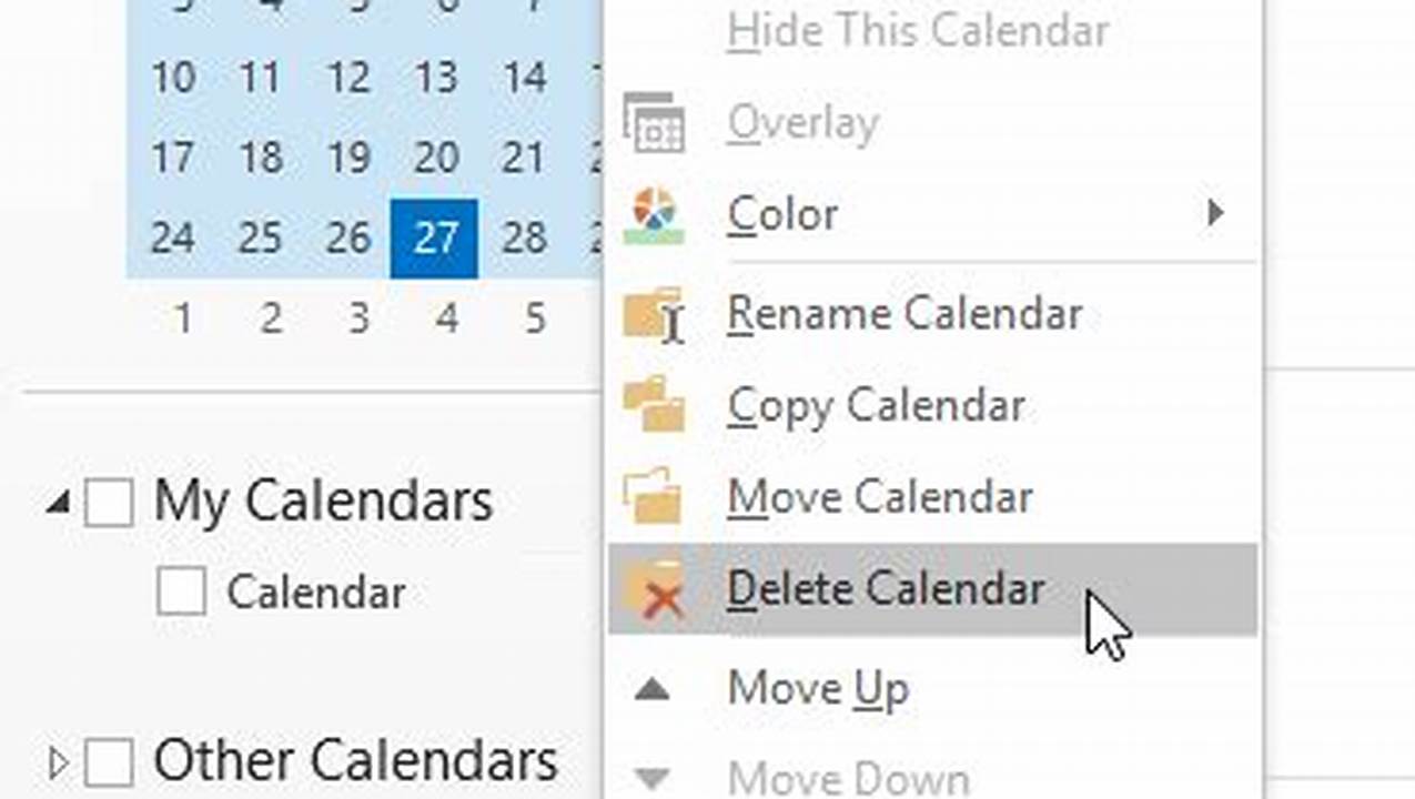 How To Delete A Shared Calendar In Outlook