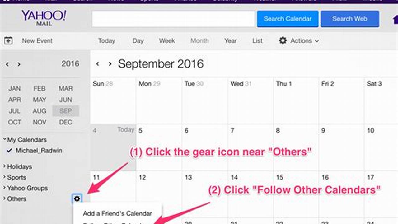 How To Use Yahoo Calendar