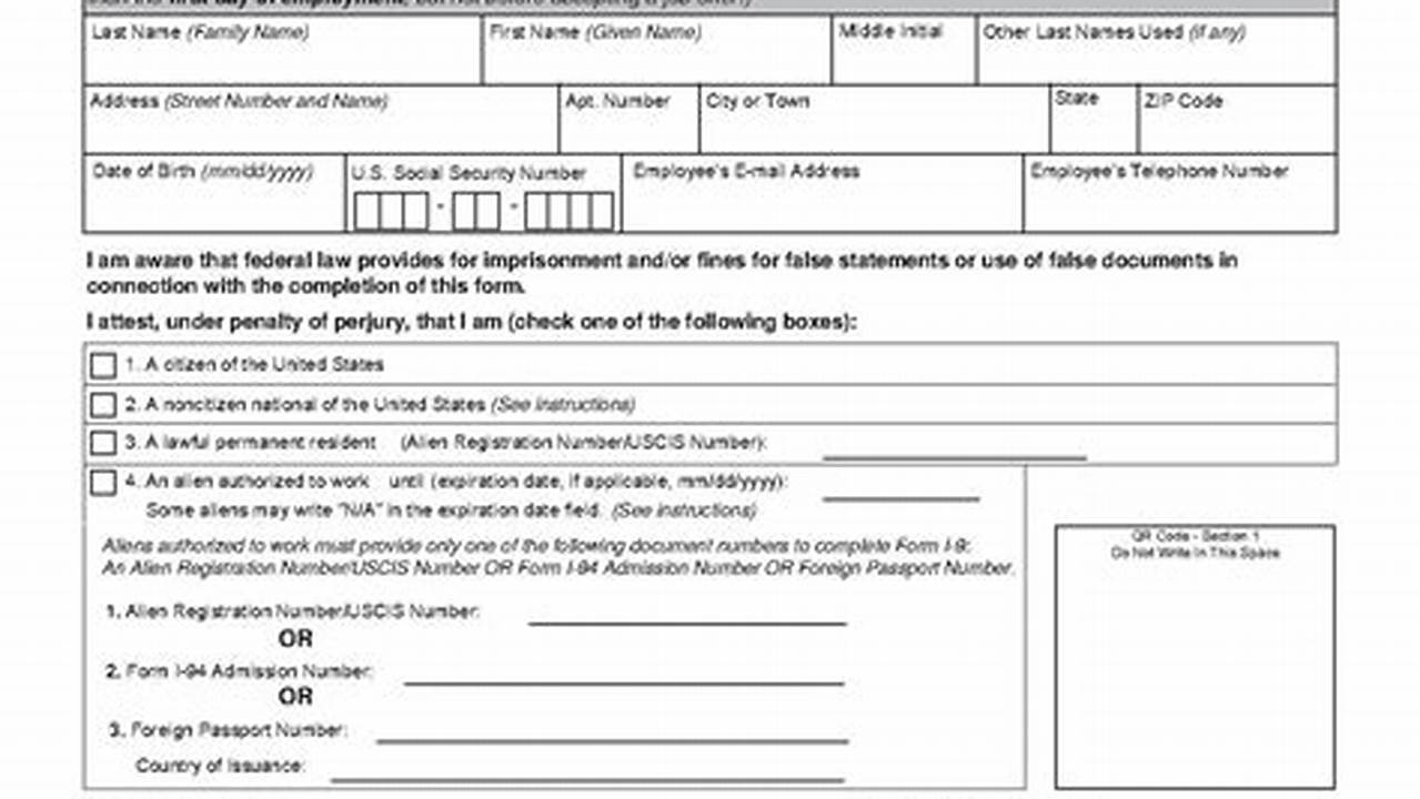 I9 Form 2024 Pdf Sample