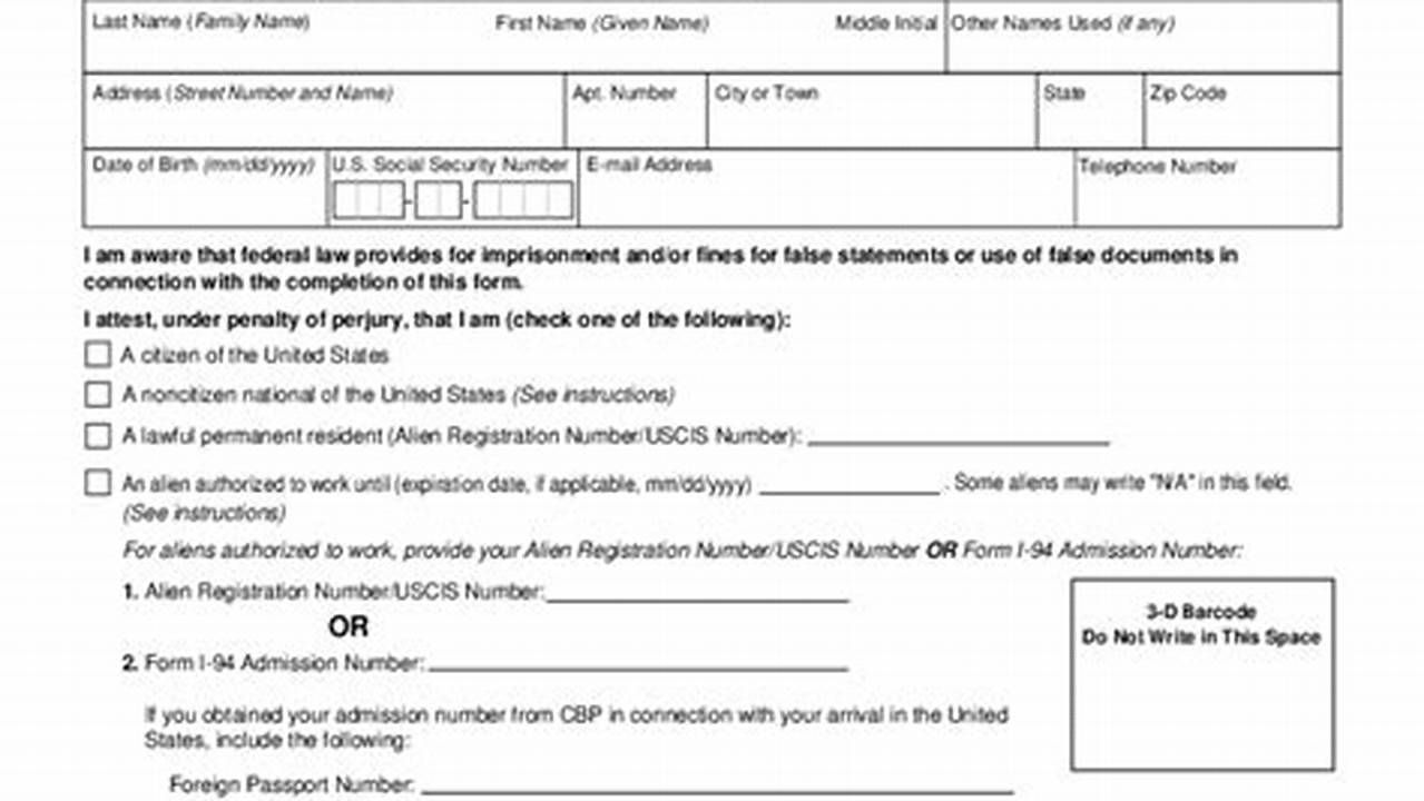 I9 Form 2024 Spanish Printable