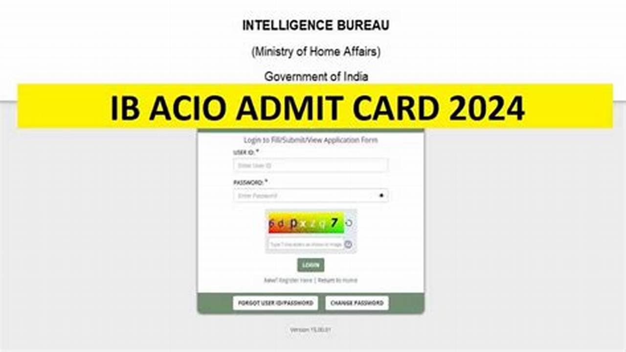 Ib Acio Admit Card 2024