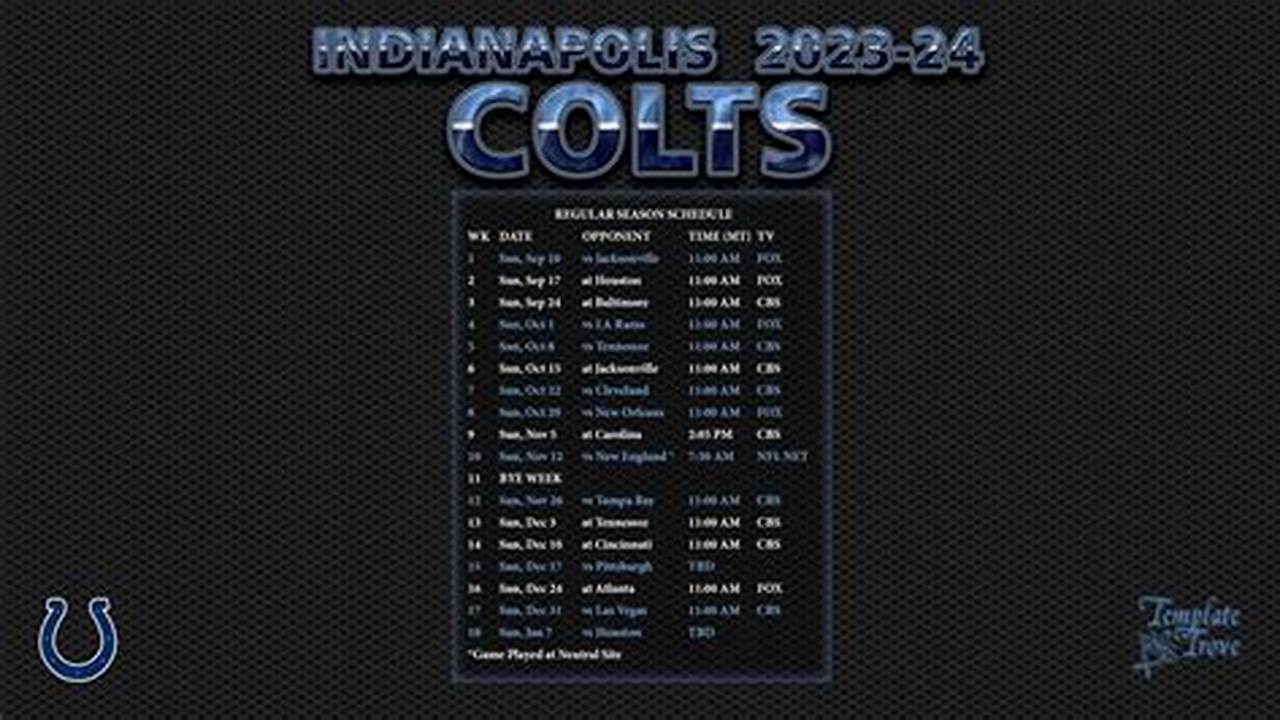 Indianapolis Colts Tv Schedule 2024