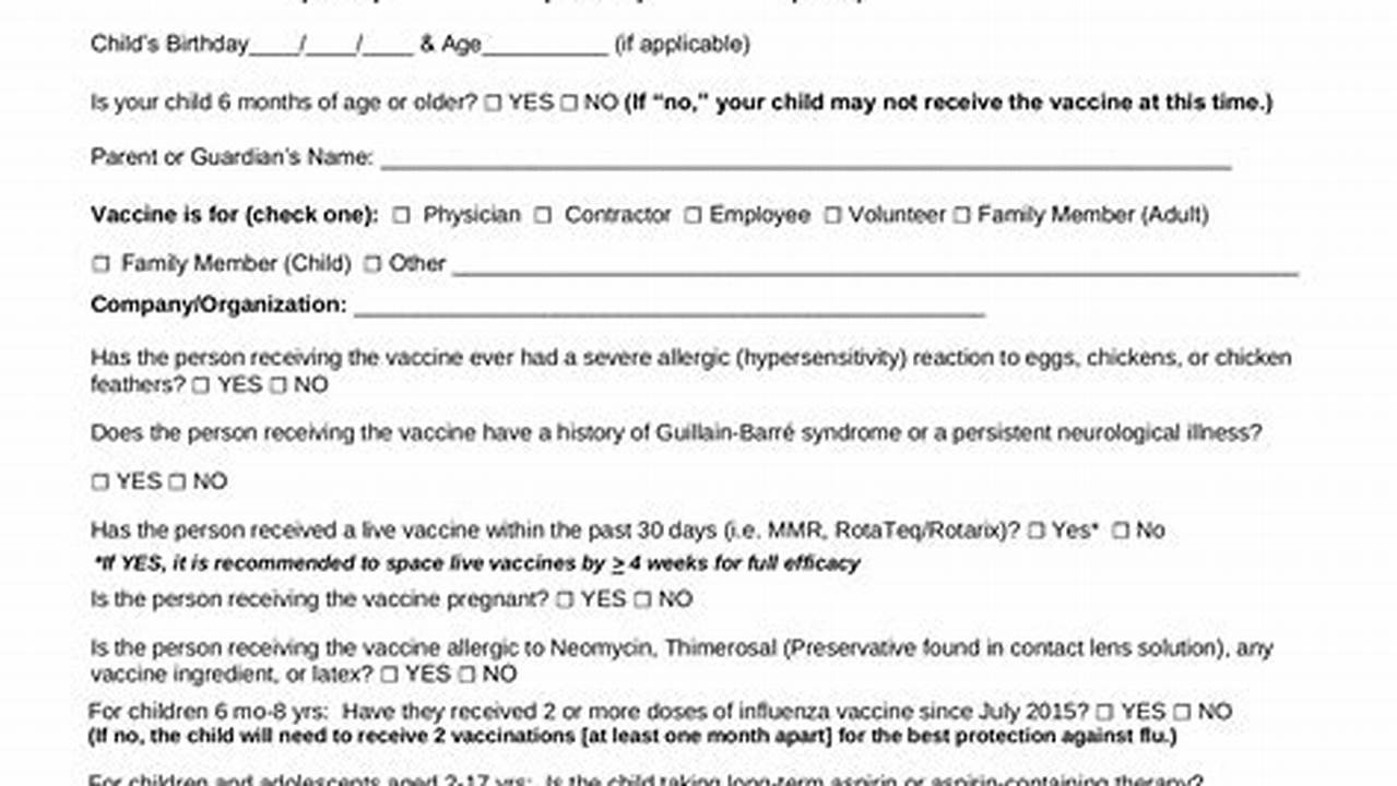 Influenza Consent Form 2024-2024