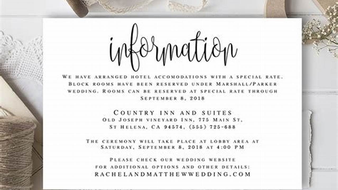 Informative, Weddings