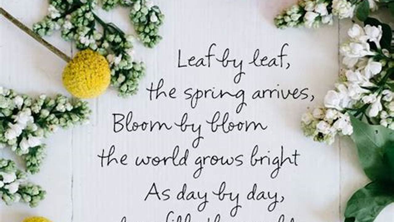 Inspirational Quotes And Poems About Spring