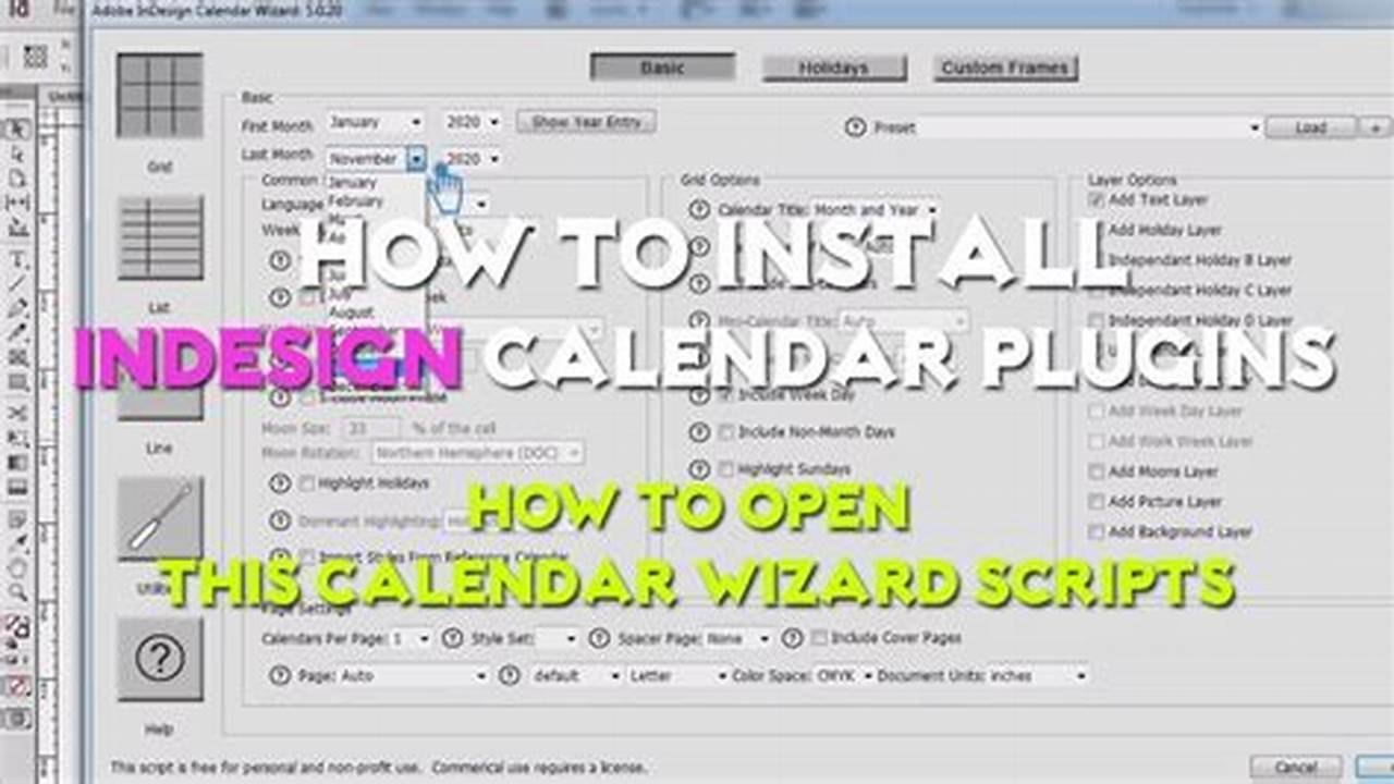 Install Calendar Wizard Indesign