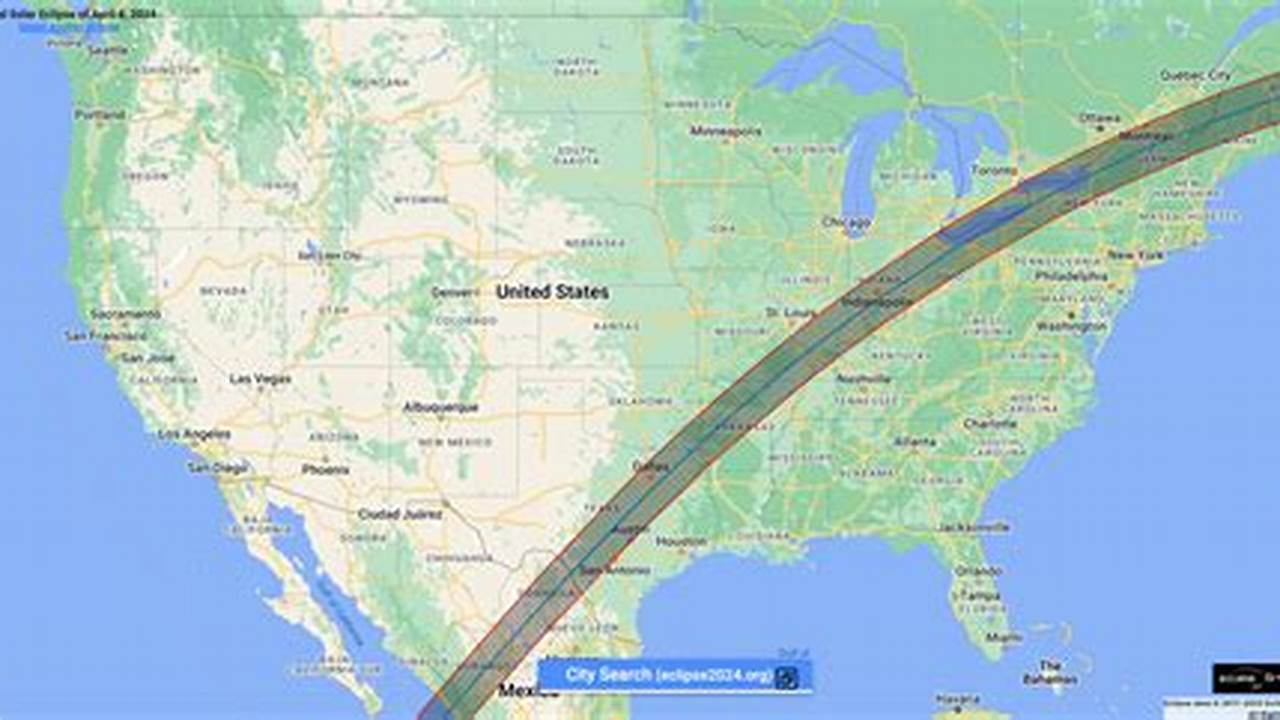 Interactive Google Map Of The Us Allowing Learners To Observe The Stages Of The 2024 Total Solar Eclipse At., 2024