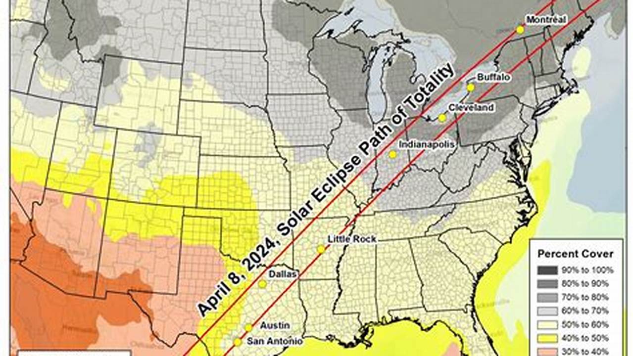 Interactive Map Showing Where The Total Solar Eclipse Of April 8, 2024 Is Visible—With Local Times And Average Cloud Cover For Any., 2024
