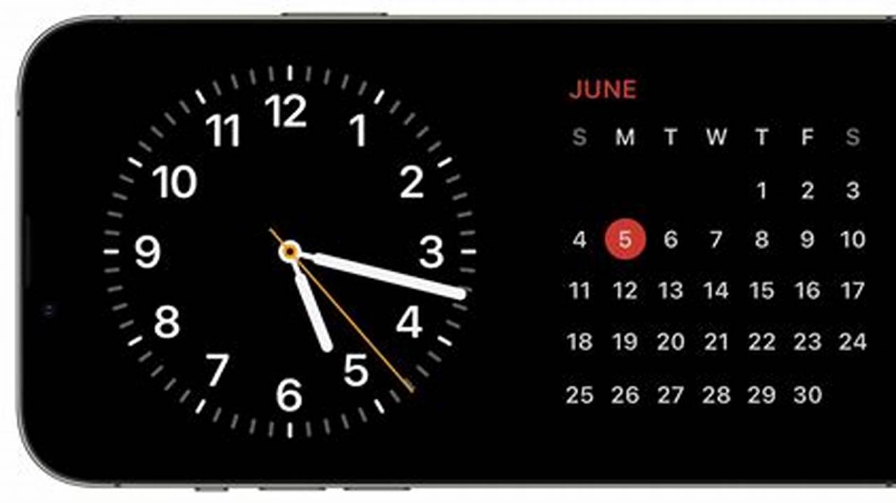 Iphone Shows Clock And Calendar