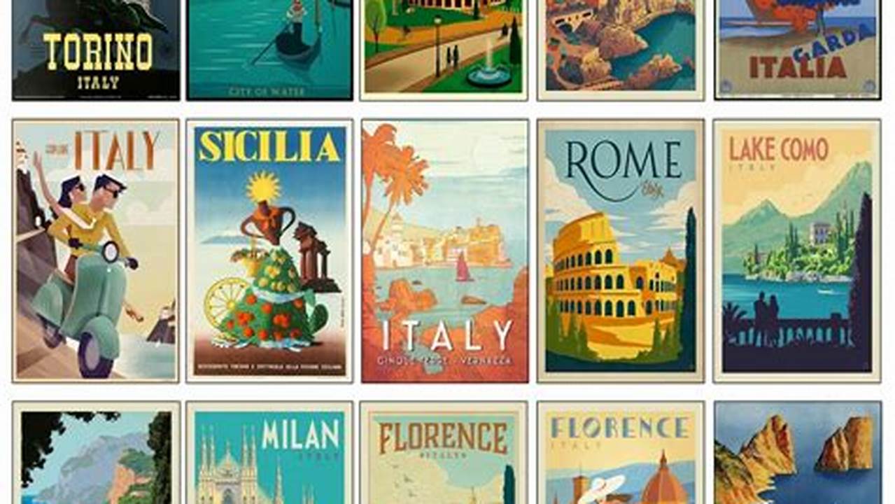 Italian Travel Poster Calendar