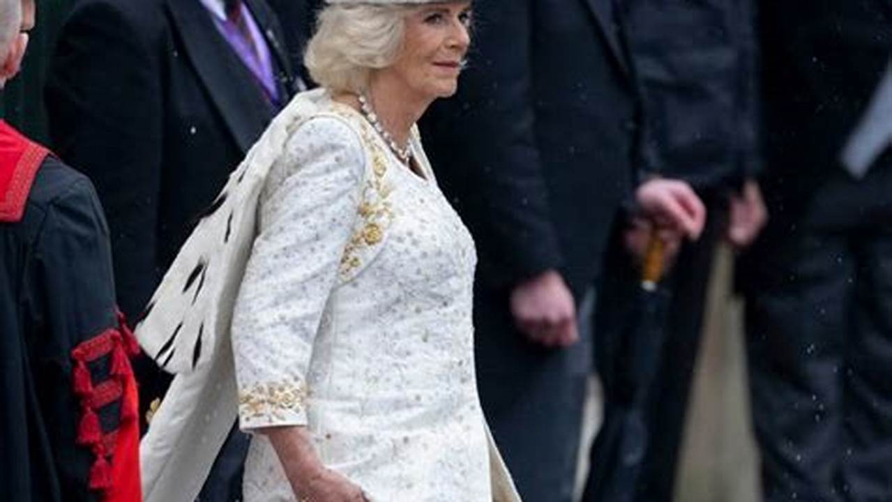Item 1 Of 6 Britain&#039;s Queen Camilla Greets Children As She Departs After Attending The Annual Commonwealth Day Service At Westminster Abbey In London, Britain, March 11, 2024., 2024