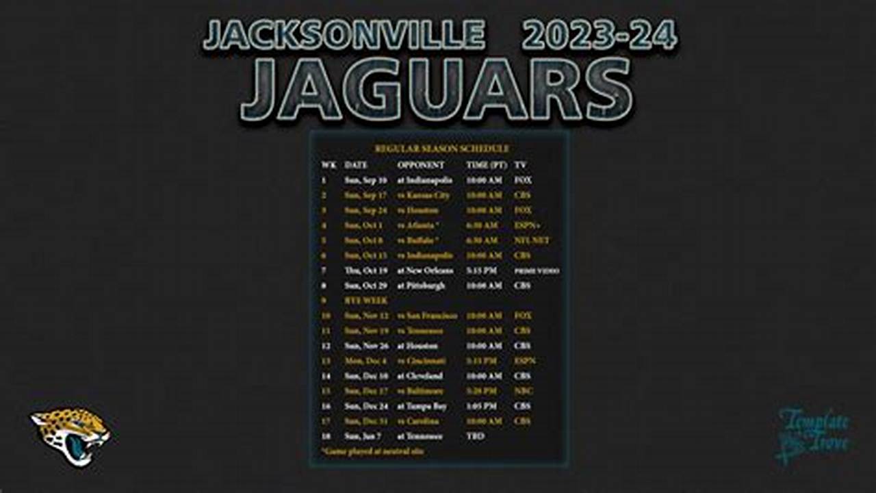 Jaguars 2024 Preseason Schedule