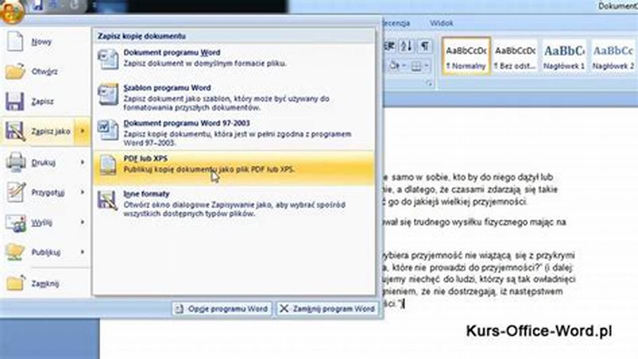 Jak Zrobic Dokument Microsoft Word 2003 Na 2007