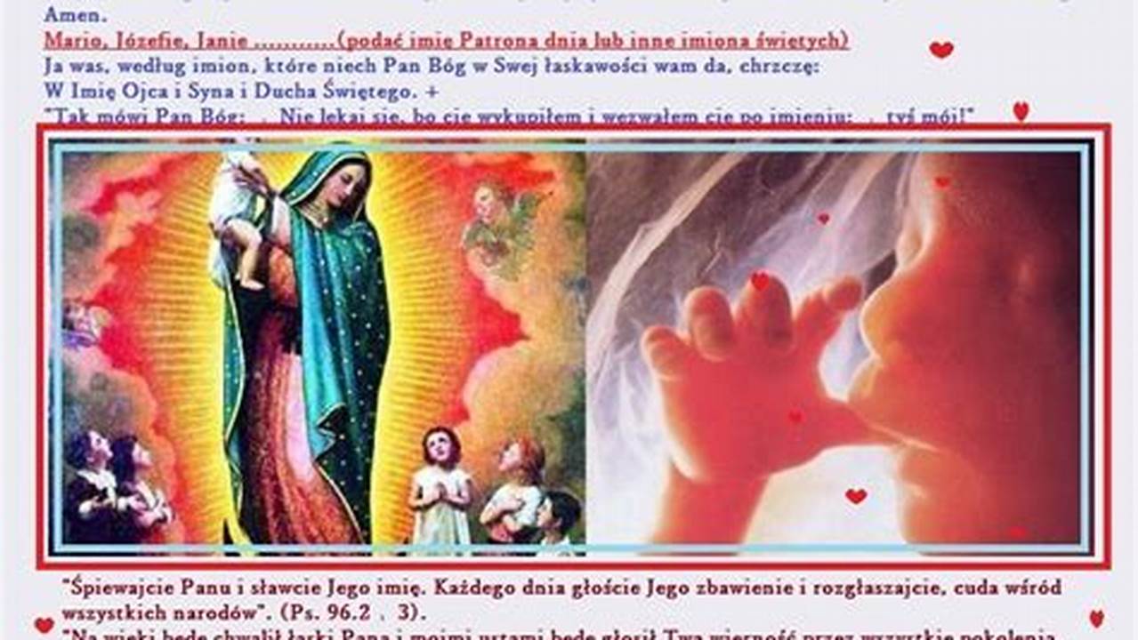 Jan Paweł Ii Dokument Wyjaśniający Chrztu Dzieci Nienarodzonych