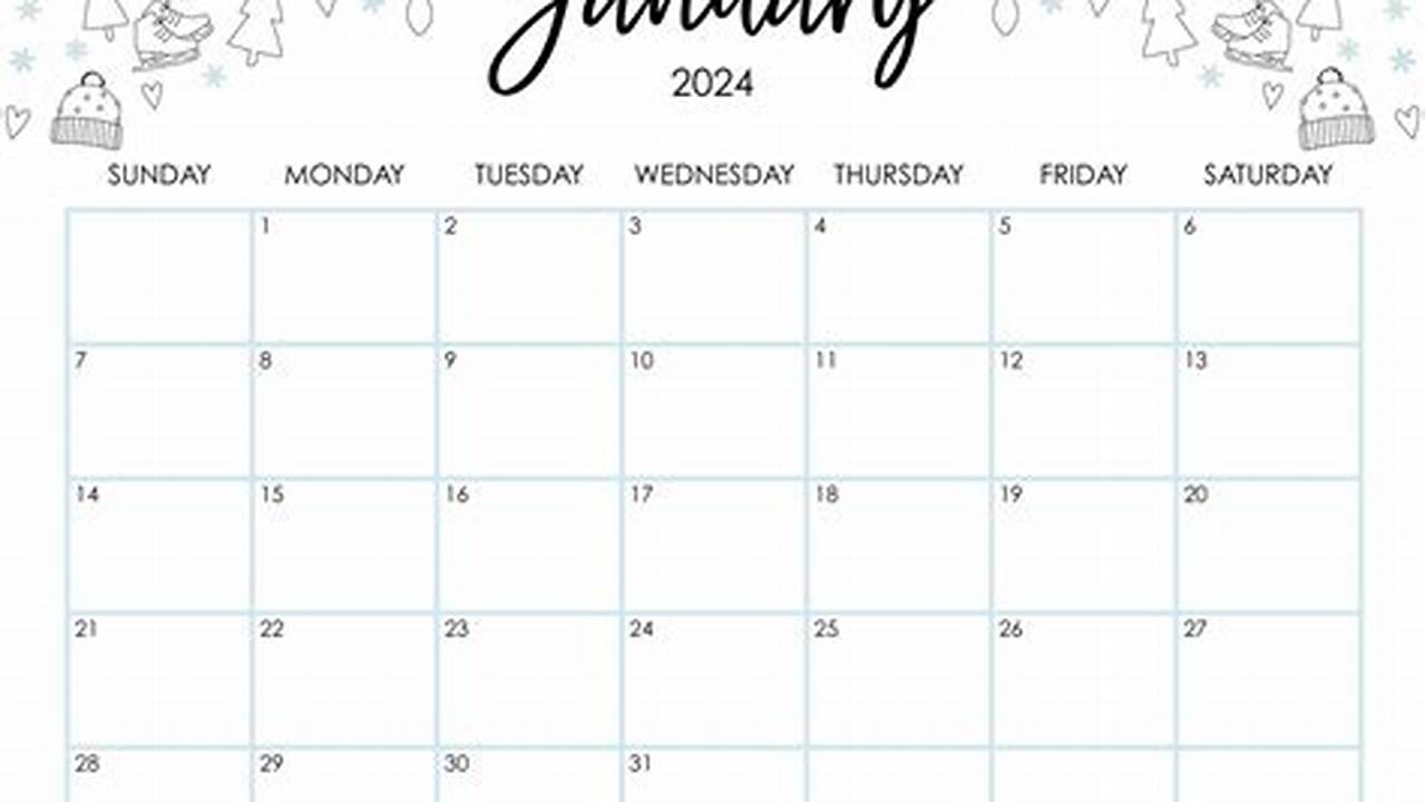 January 2024 Printable Calendar Cuteness