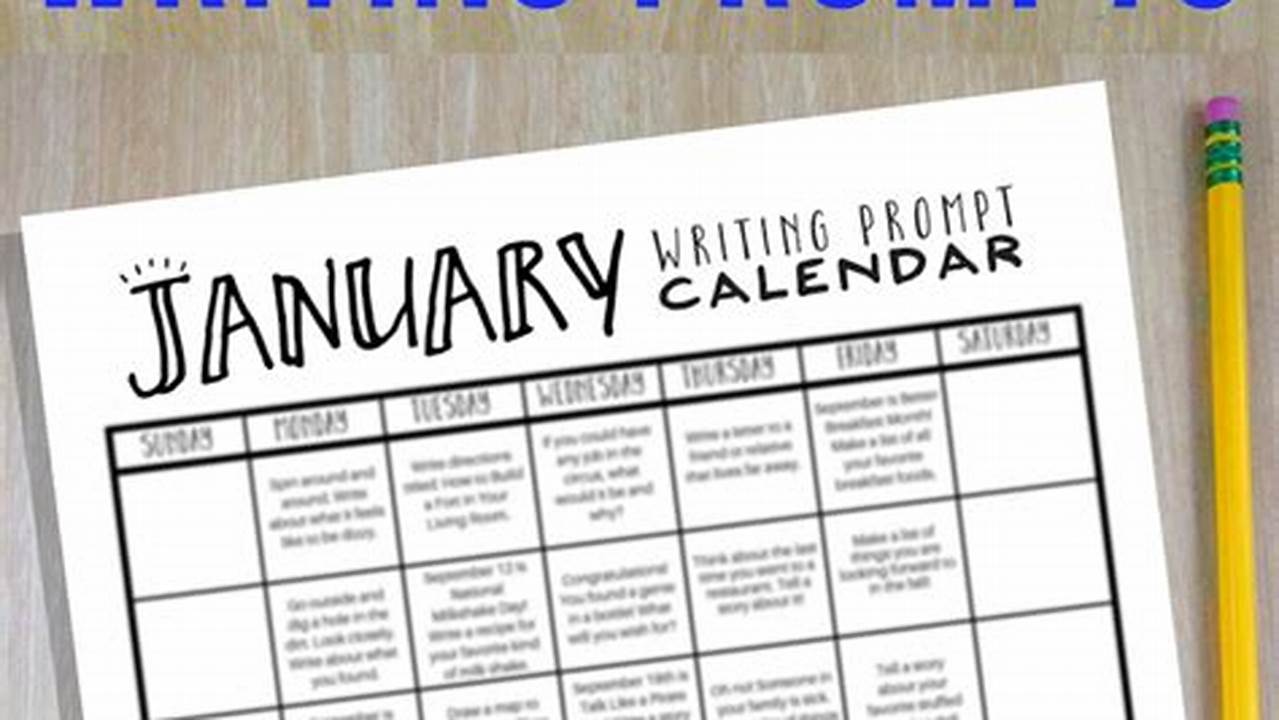 January Calendar Writing Prompts