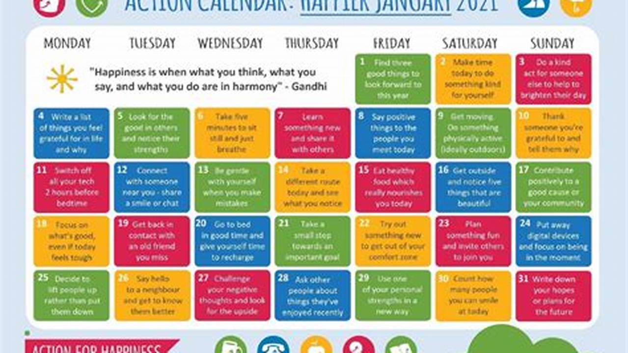 January Wellness Calendar 2024