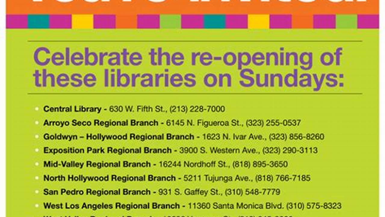 Join Us At Central Library On Sunday, Mar., 2024