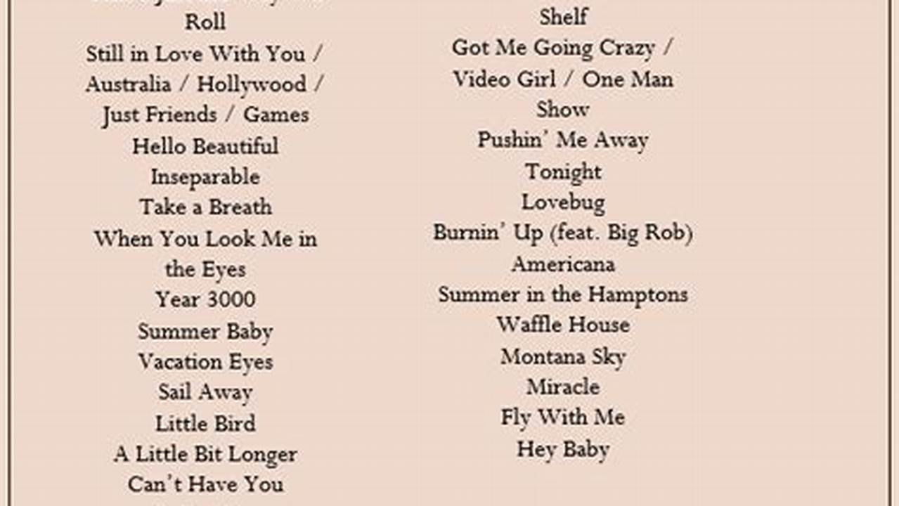 Jonas Brothers 2024 Setlist