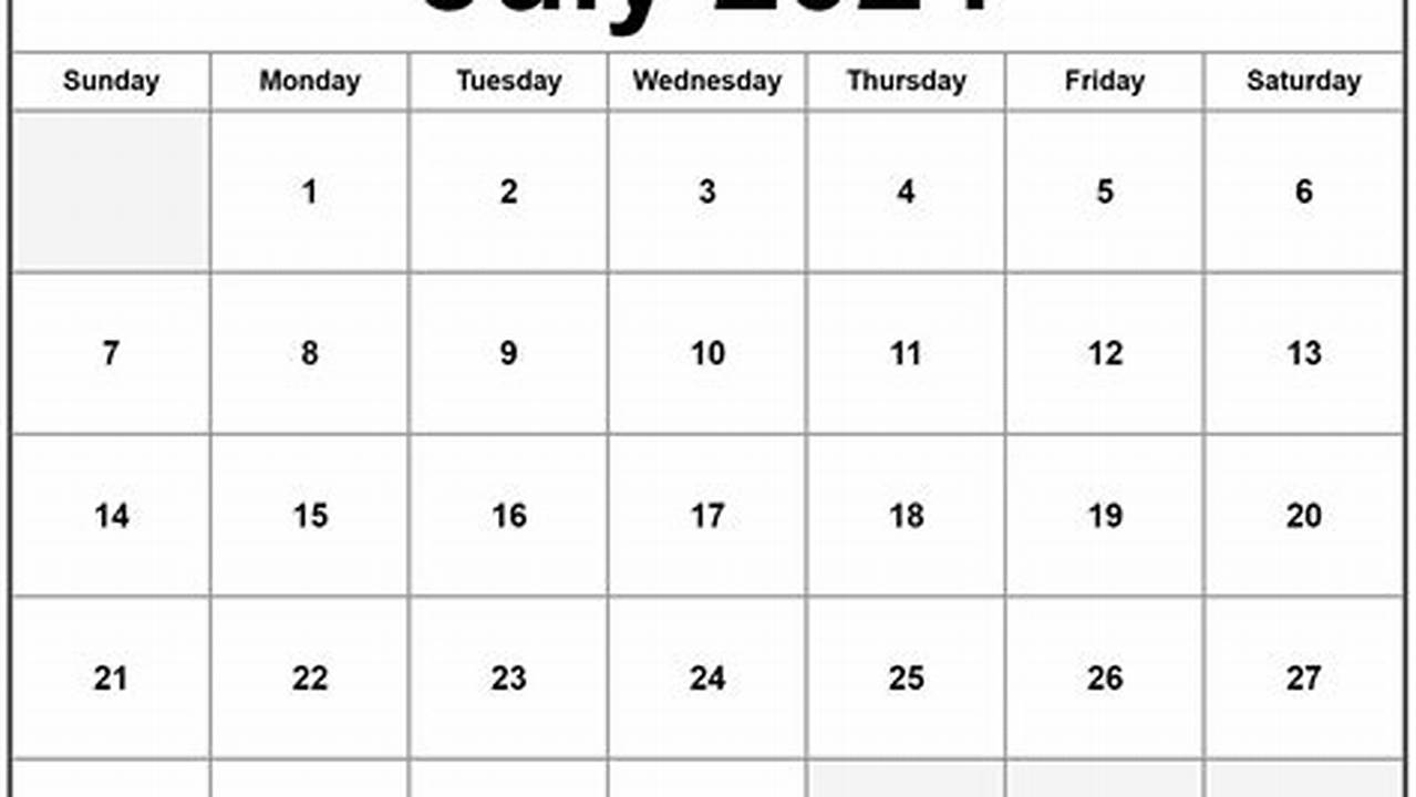 July 2024 Calendar Sheets Download