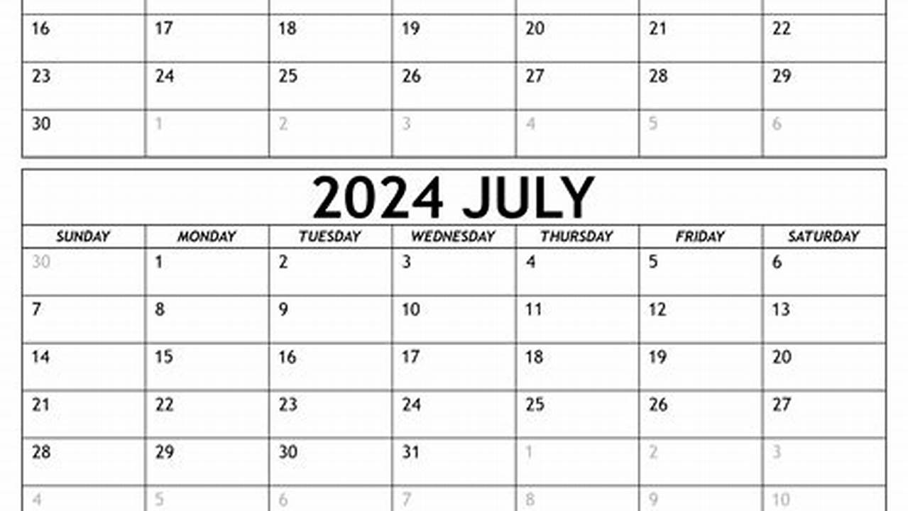 June - August 2024 Calendar Year