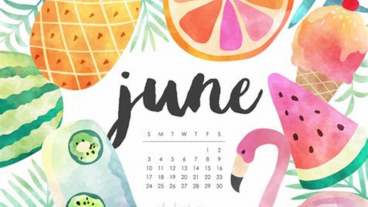 June 2024 Calendar Wallpaper 4k Png