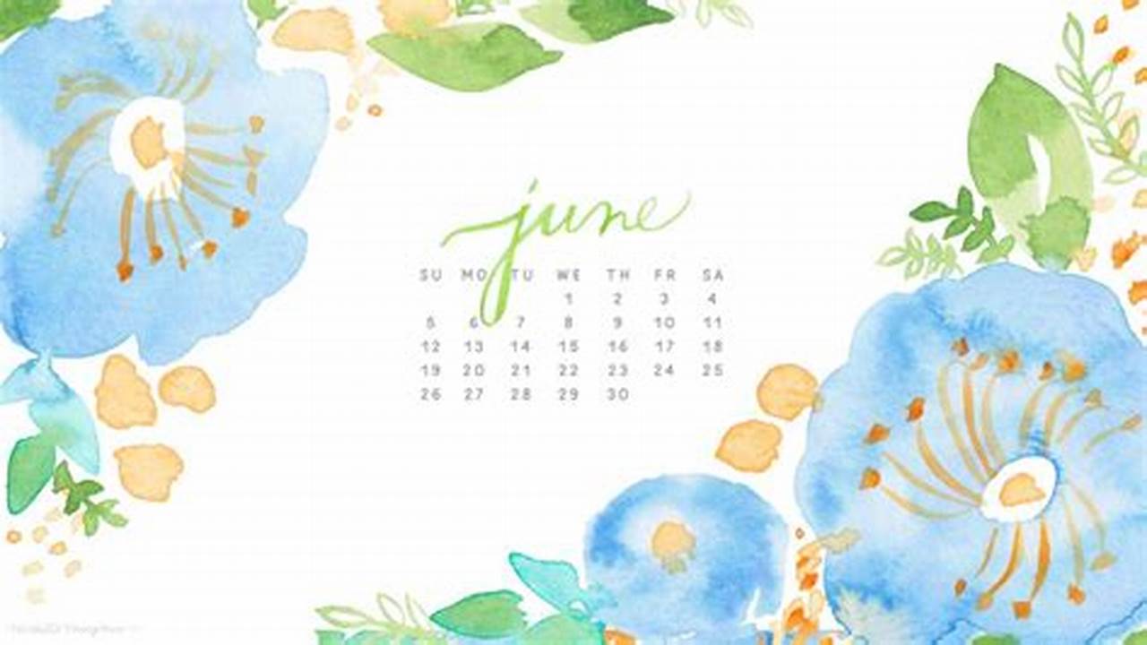 June Calendar Desktop Wallpaper
