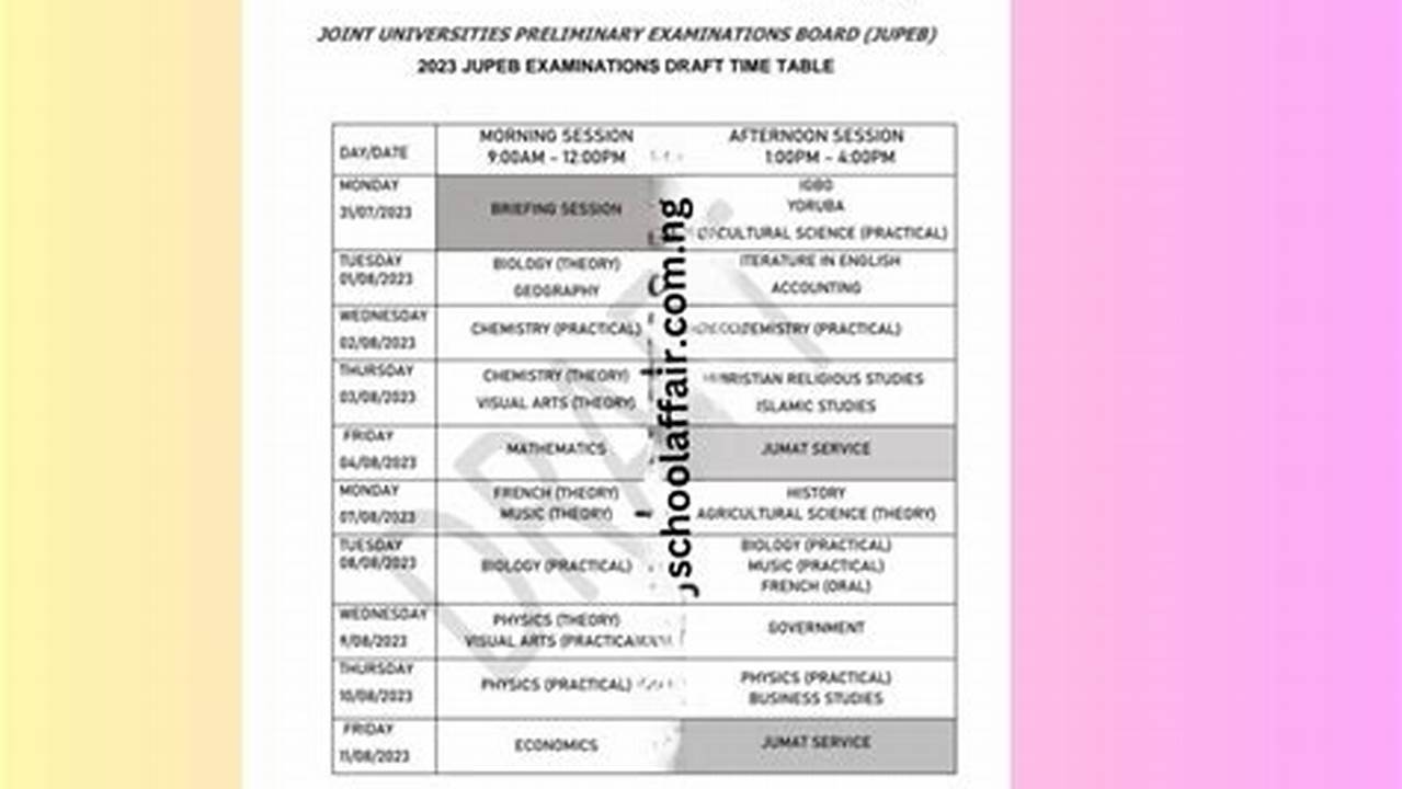 Jupeb 2024 Calendar Calculator Online